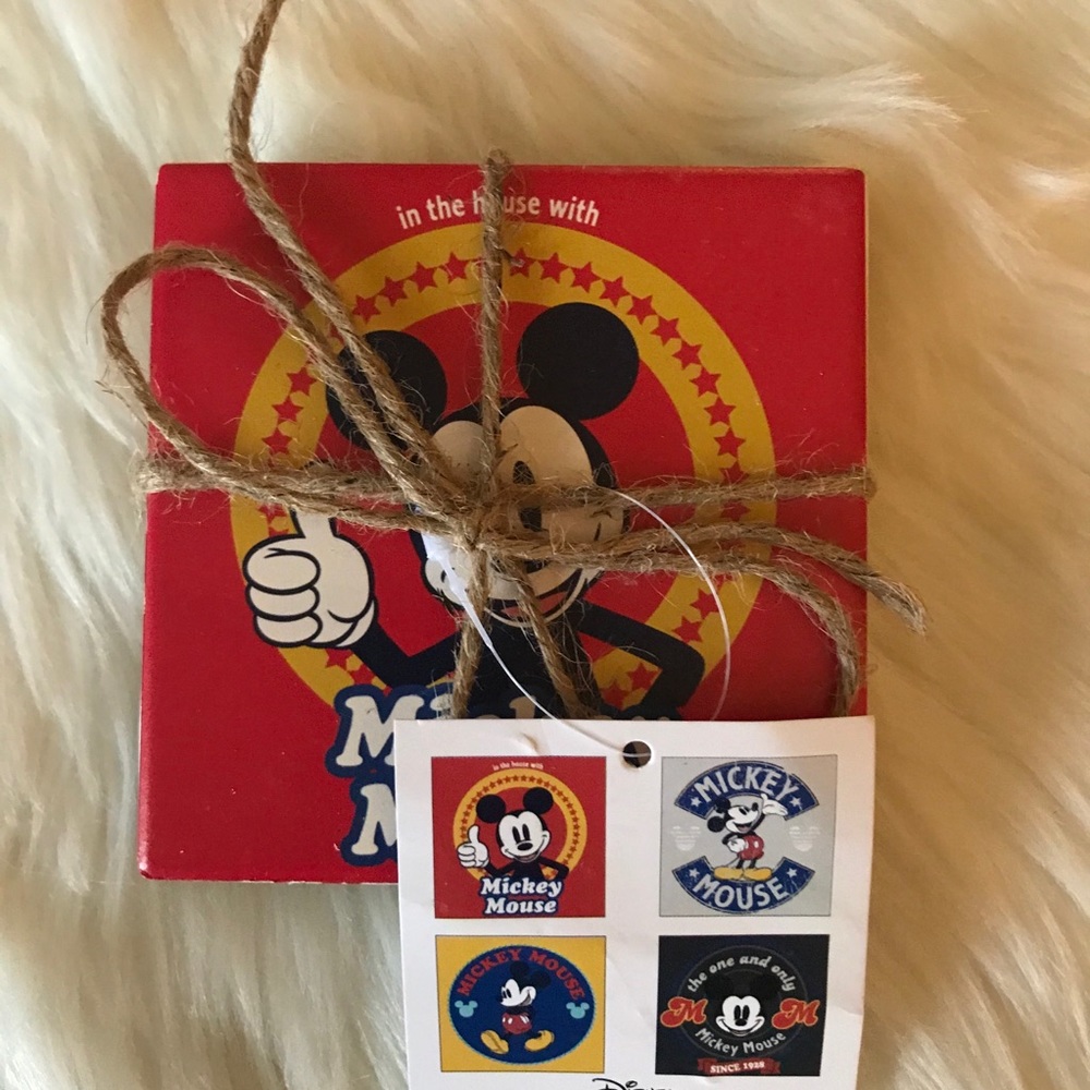 🥤 Disney Mickey Mouse Ceramic Drink Coasters Set